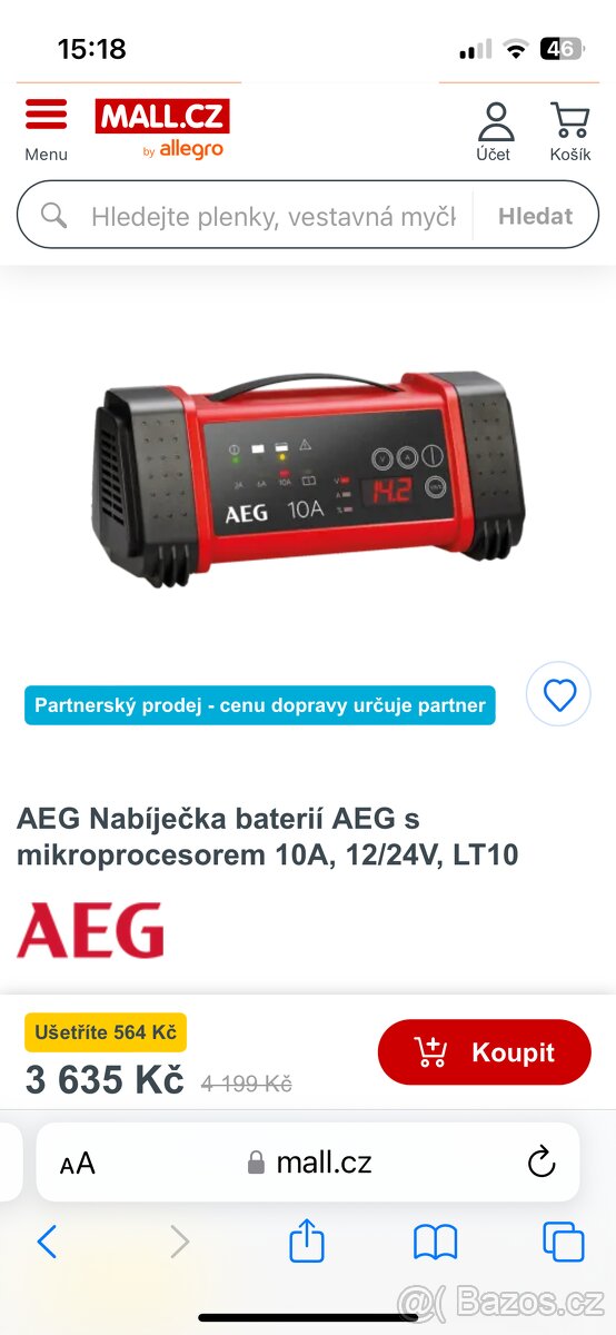 Nabíječka AEG 20 A