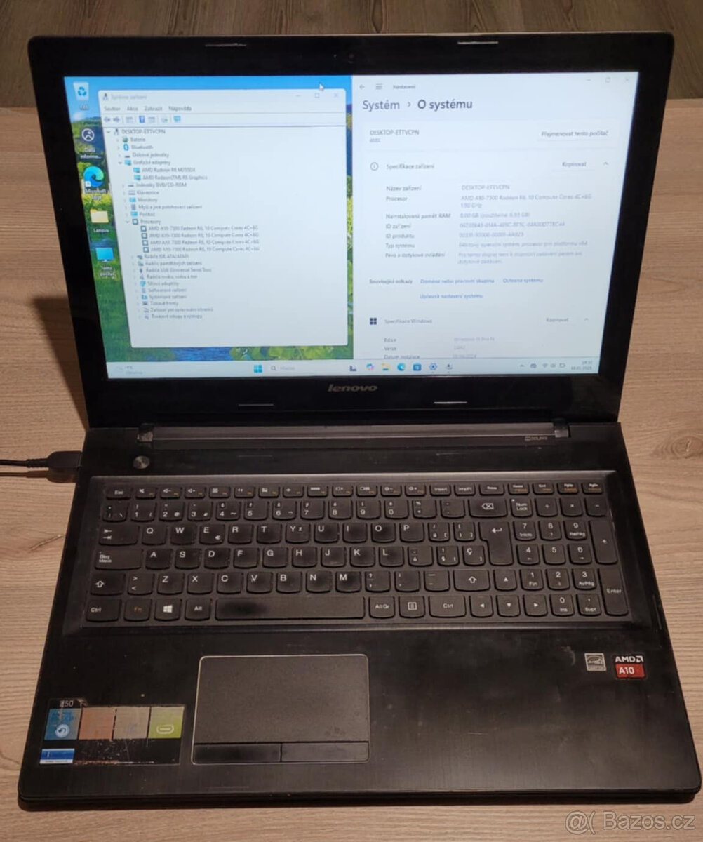 Lenovo, AMD A10 4x 3,20GHz, 8GB DDR3, 256GB SSD, graf. 2GB