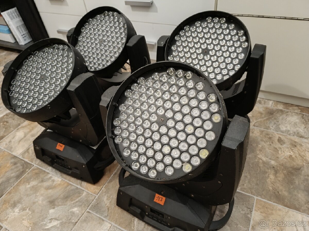 4ks Otočná LED hlava 108x3W + přepravní case