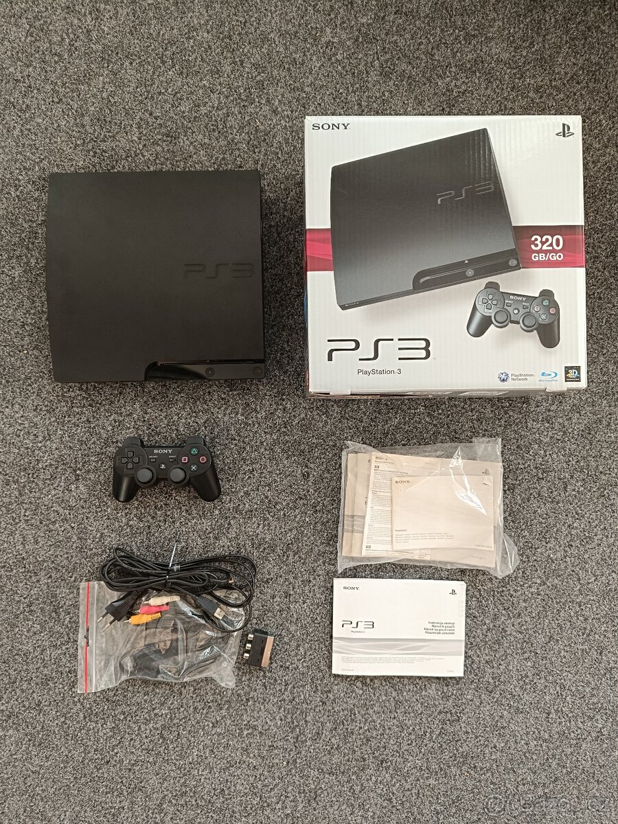 PS3 Slim 320GB, originál ovladač / PlayStation 3