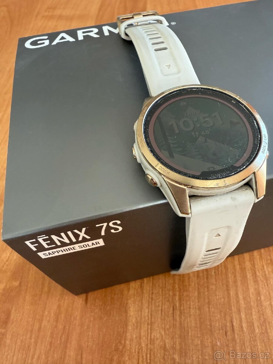 garmin fenix 7s sapphire solar cream gold titanium