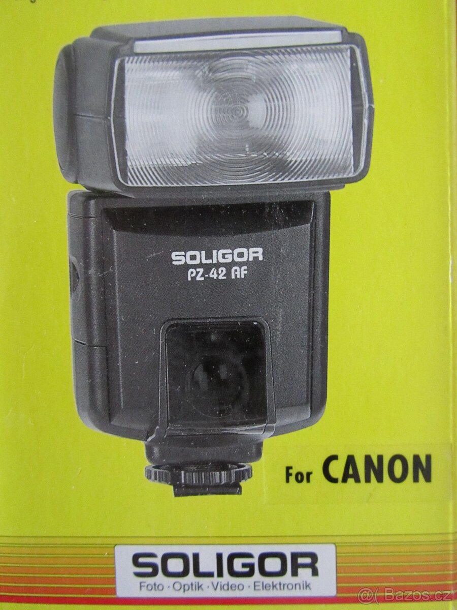 Blesk Soligor PZ 42 AF pro Canon-Nový fotokomora