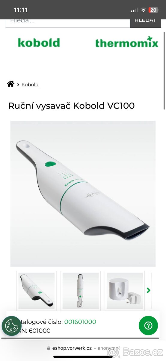 Ruční vysavač Kobold VC100