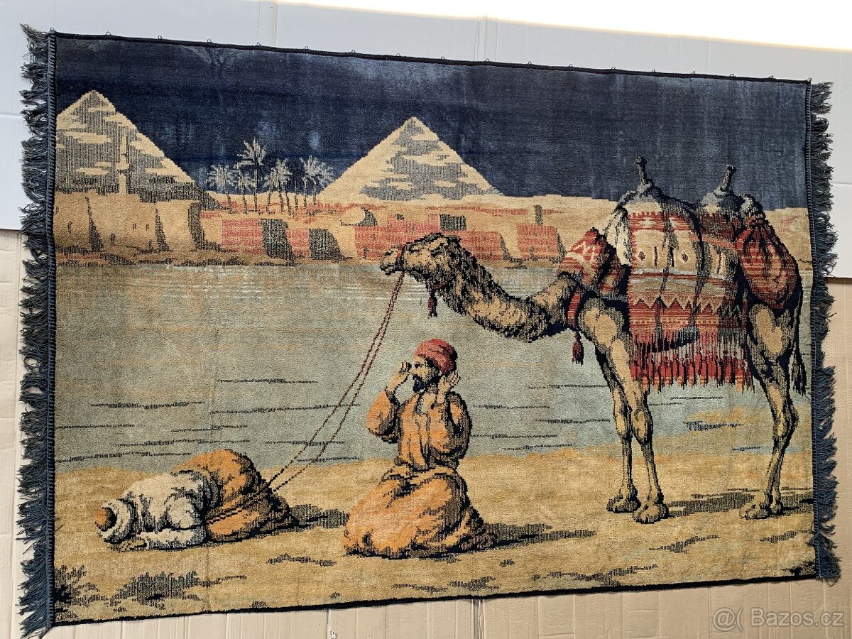 Originál egyptský gobelín 127x183 cm ve velmi pěkném stavu