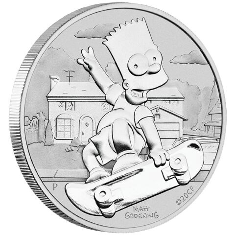 INVESTIČNÍ STŘÍBRO - STŘÍBRNÉ MINCE - Homer, Bart, Simpson