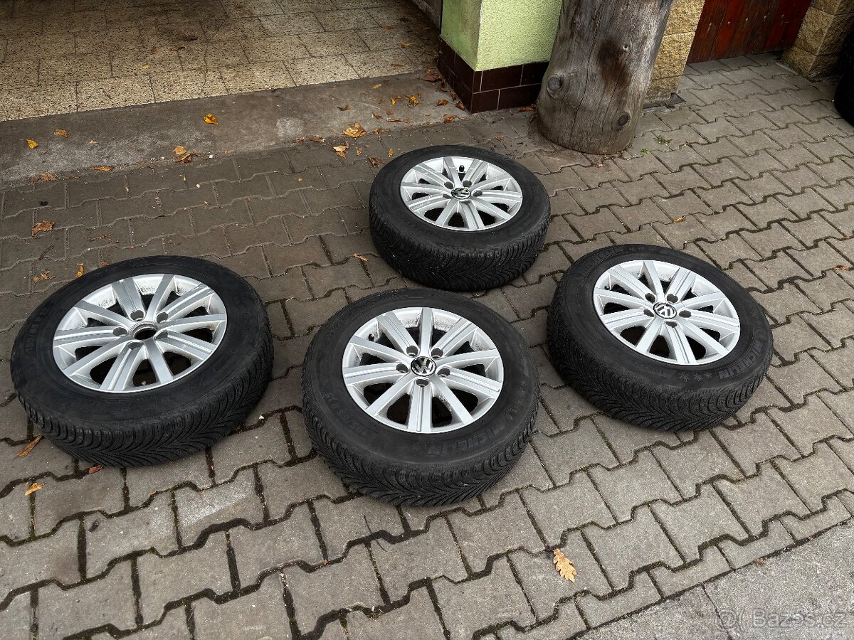 Prodám Originál Alu kola 5x112x57+pneu 195/65R15 ET50