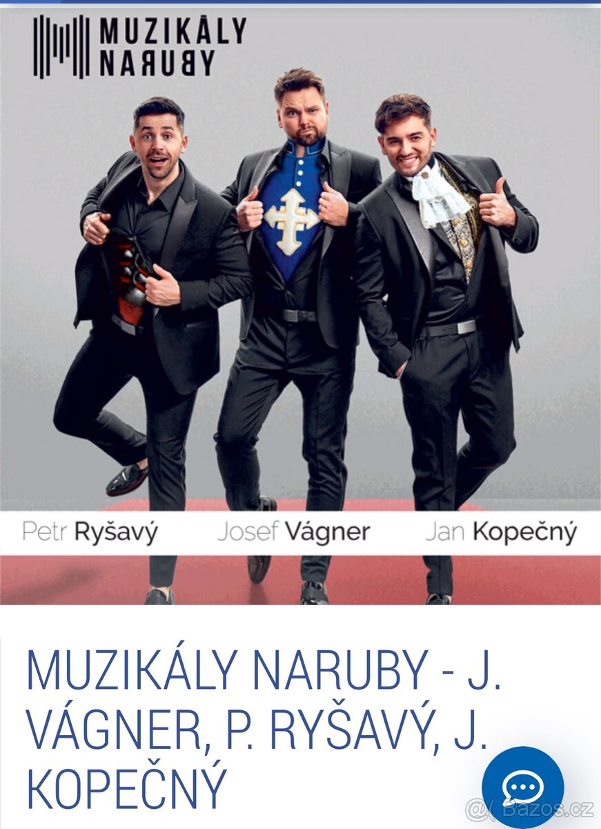 Prodám 3 lístky- MUZIKÁLY NARUBY