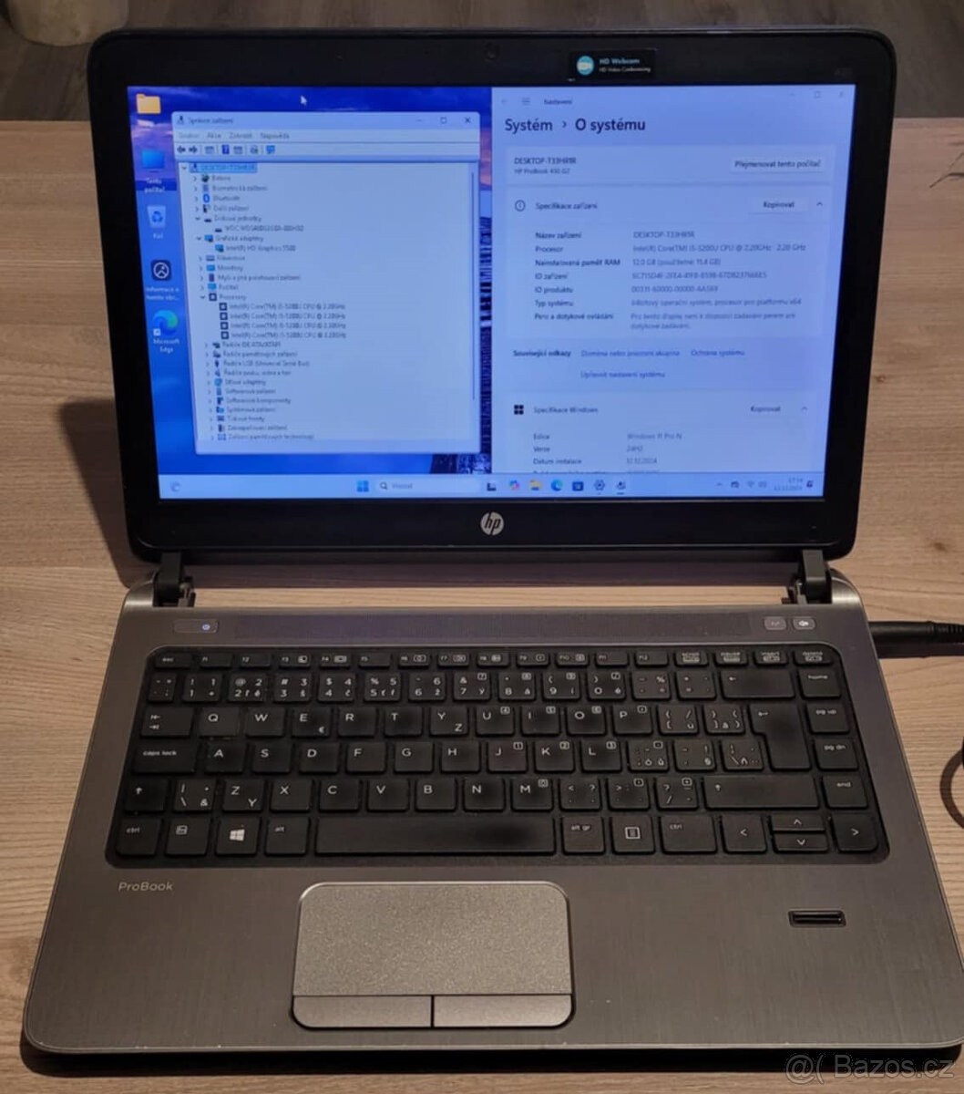 HP, intel i5 2x 2,70GHz, 12GB DDR3, 480GB SSD