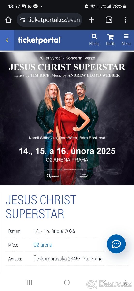 2 lístky na Jesus Christ Superstar