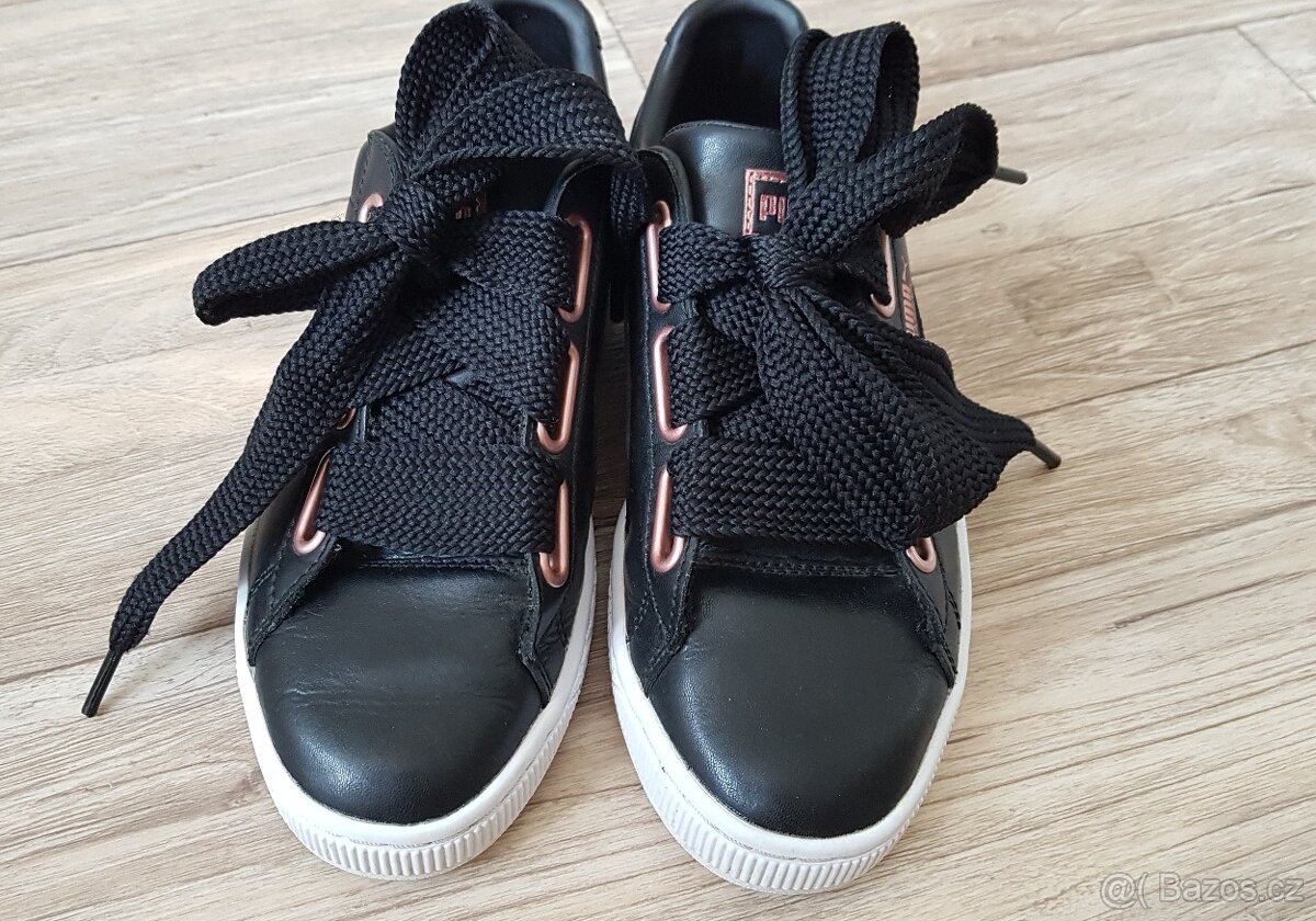 Kožené botasky Puma Basket vel. 38 s rose gold doplňky