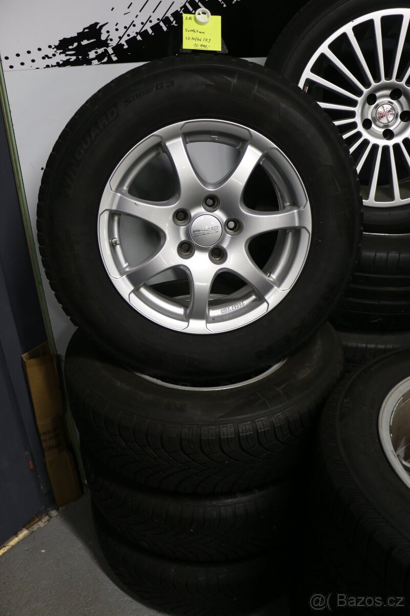 alu kola R16,roztec 5 x 114,3 mm + zimní pneu 215/70 R16