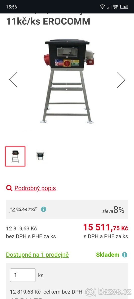 EROCOMM HP611/FI/P-černý Rozváděč