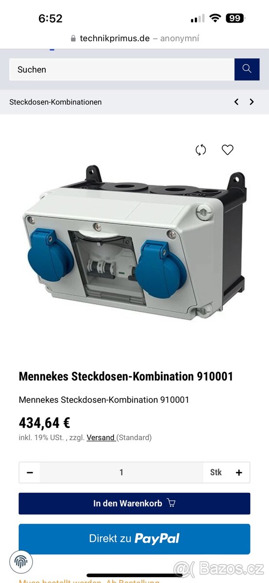 Mennekes 910001 zásuvková skříň 230V