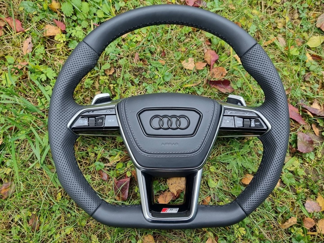 AUDI A6 C8 A8 SQ8 Q8 VOLANT kozeny zkoseny perforovana koža