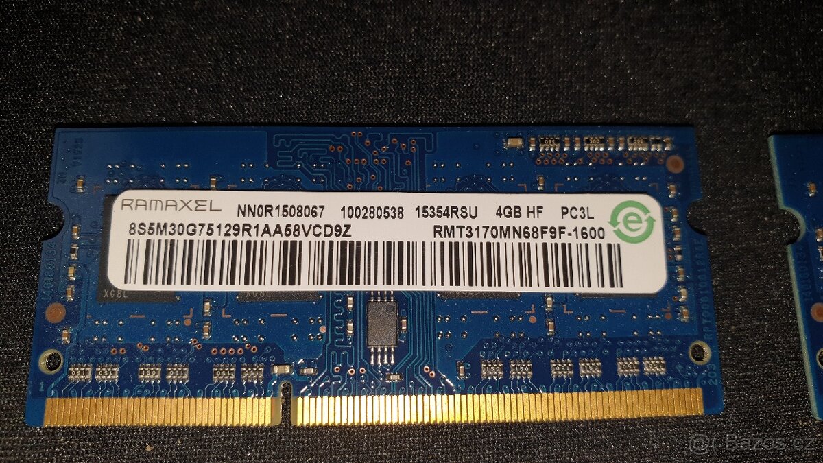 RAMAXEL SODIMM DDR3 4GB 1600MHz RMT3170MN68F9F-1600