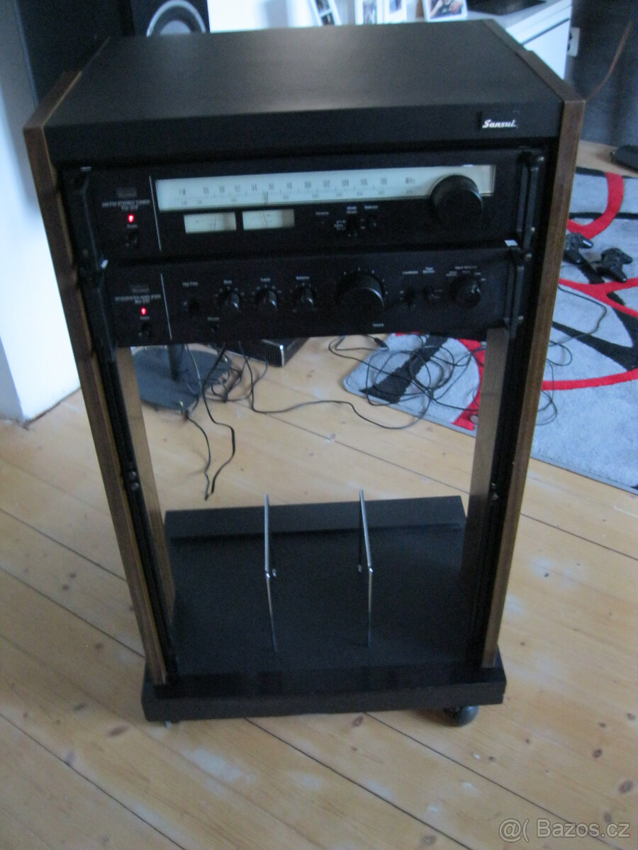 Sansui Amp AU-217+Tuner TU-217+Deck CS1110 audio rack GX-5