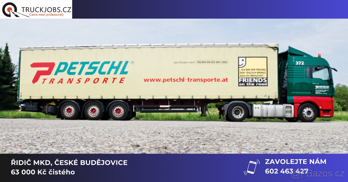 Petschl-Transporte (Česko) s.r.o. přijme řidiče na MKD