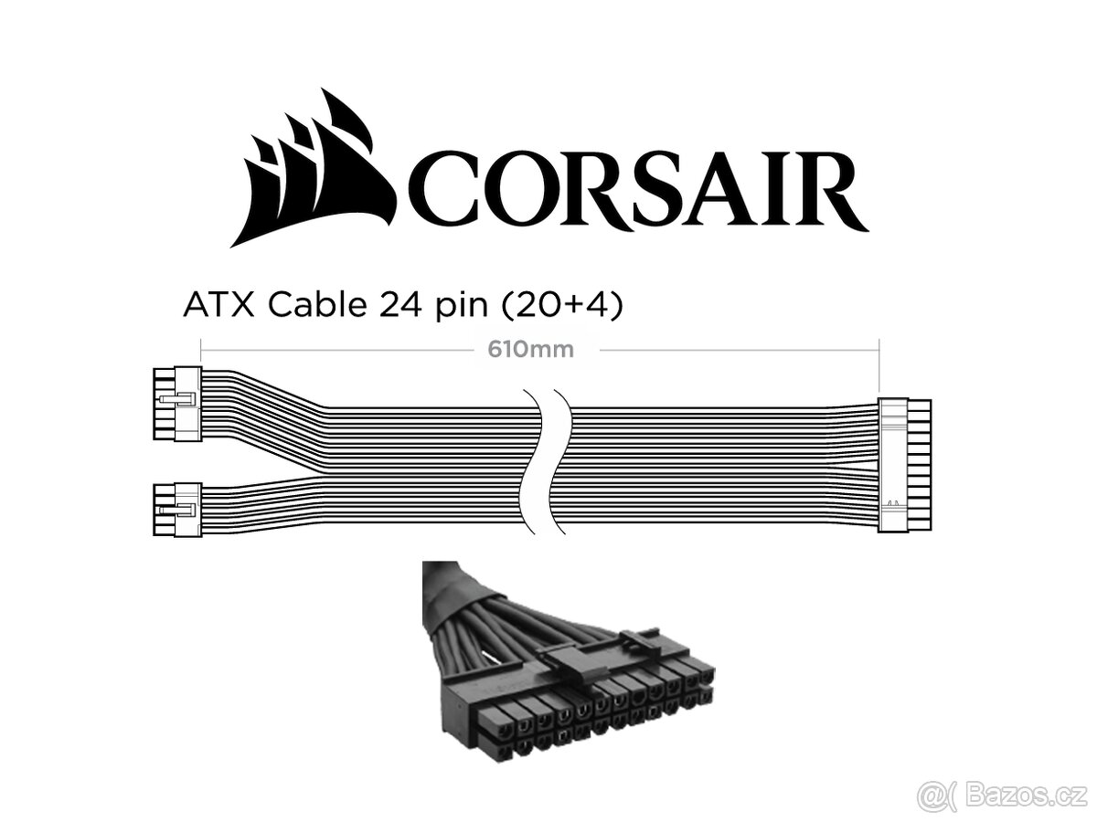 Corsair Type 4 (Type 3) -- náhradní psu kabely ke zdrojům