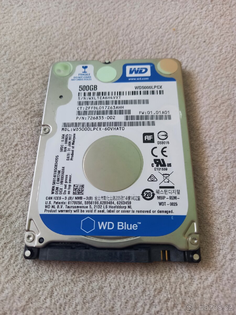 Western Digital blue 2,5" 500GB 7mm SataIII