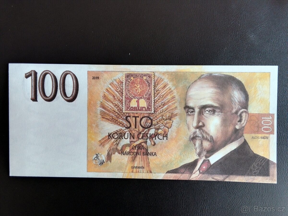 100 KČ (2019) A.RAŠIN,NEREALIZOVANY NÁVRH,RRR,UNC