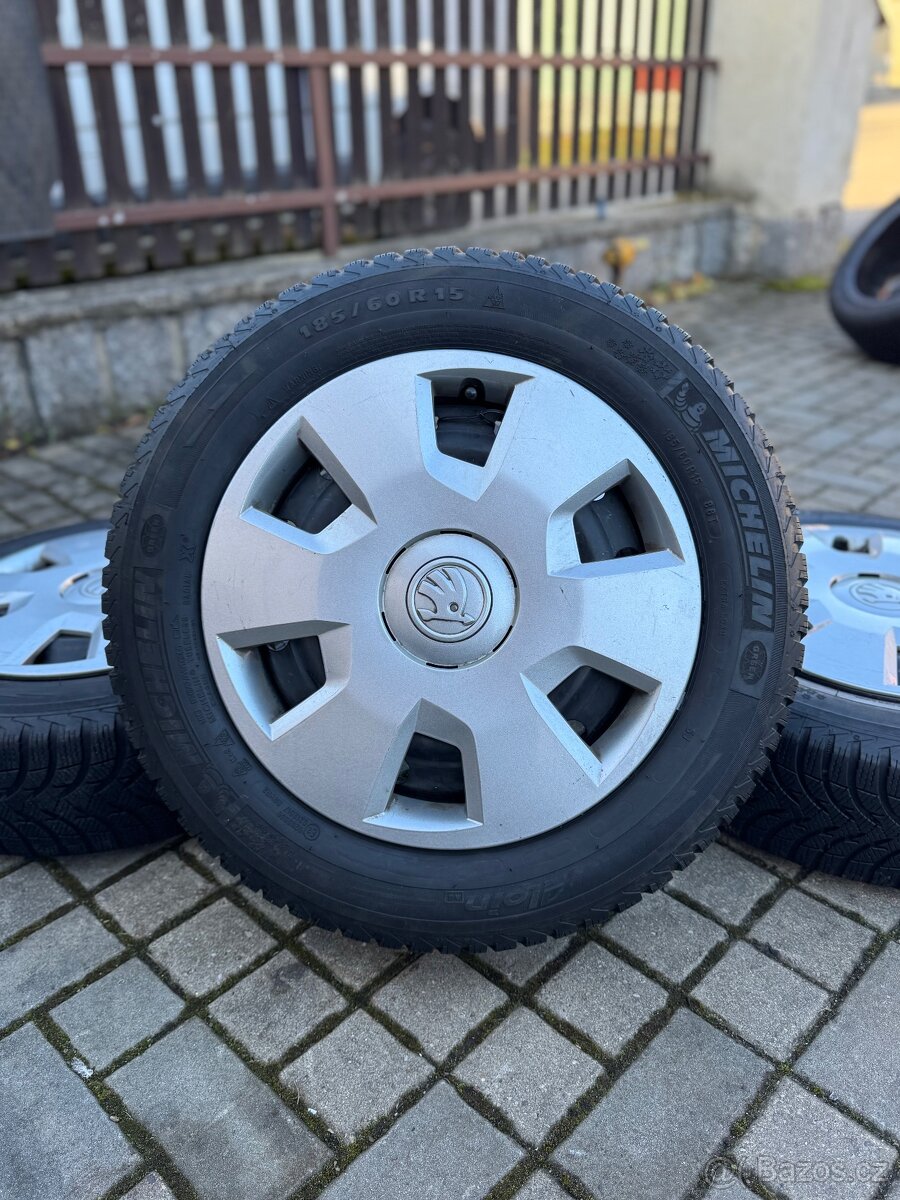 ORIGINÁL disky Škoda/VW R16, 5x112- TOP ZIMNÍ PNEU