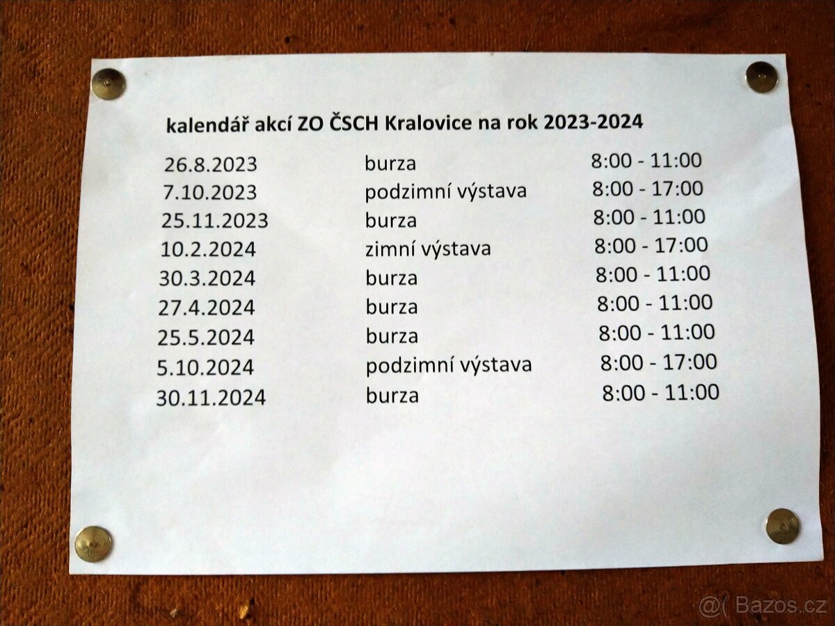 „kalendář akcí ZO ČSCH KRALOVICE NA 2023-2024