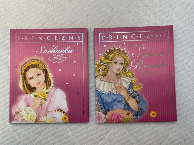2x kniha Princezny - Sněhurka a Šípková Růženka