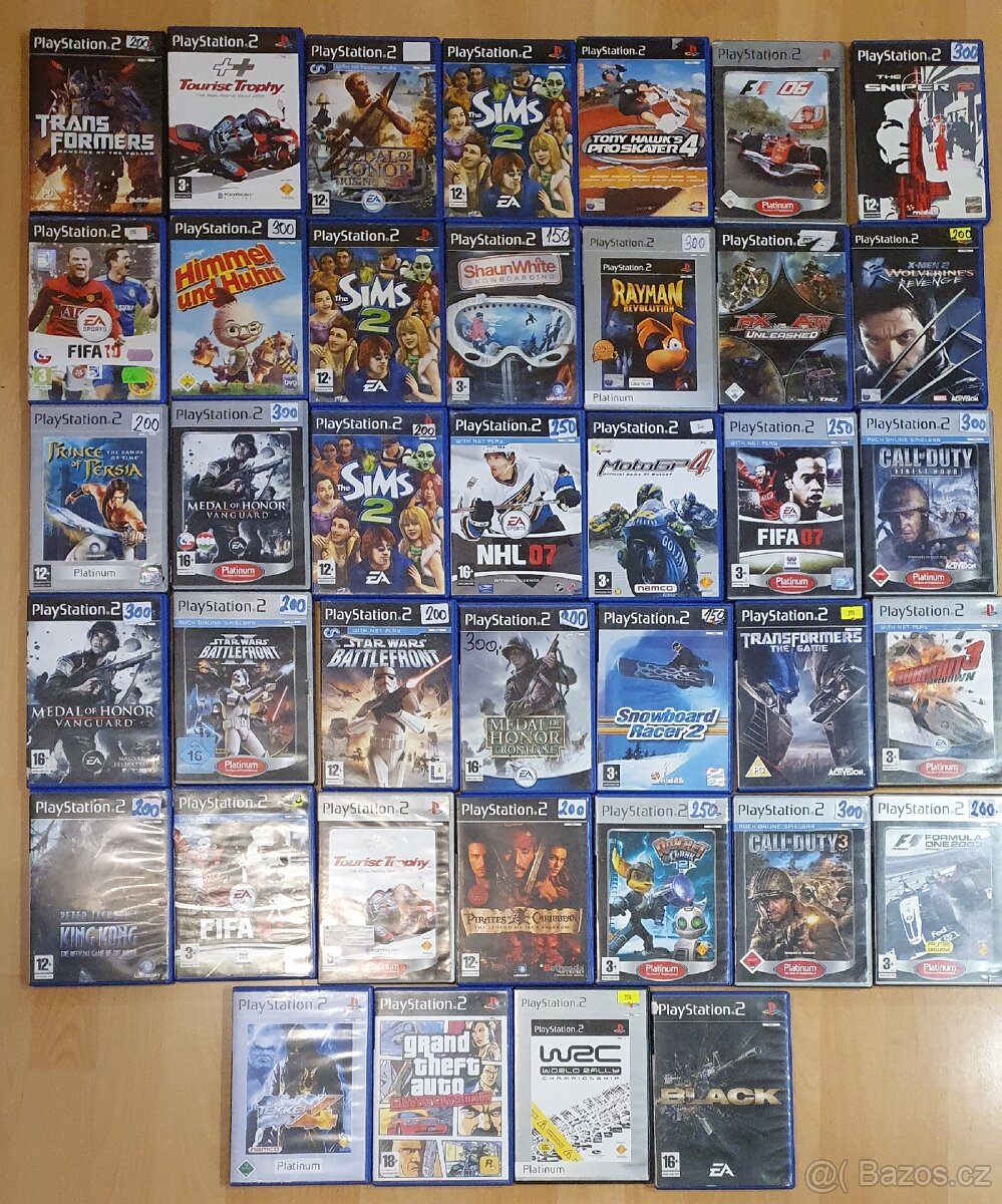 Hry na Playstation 2 cena 200kč/kus