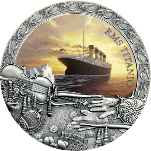 Luxusní dvouuncová stříbrná investiční mince Titanic, 2020