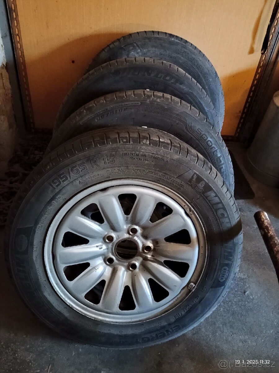 4x letní kola 195/65 R15 škoda VW seat 5 x 112mm