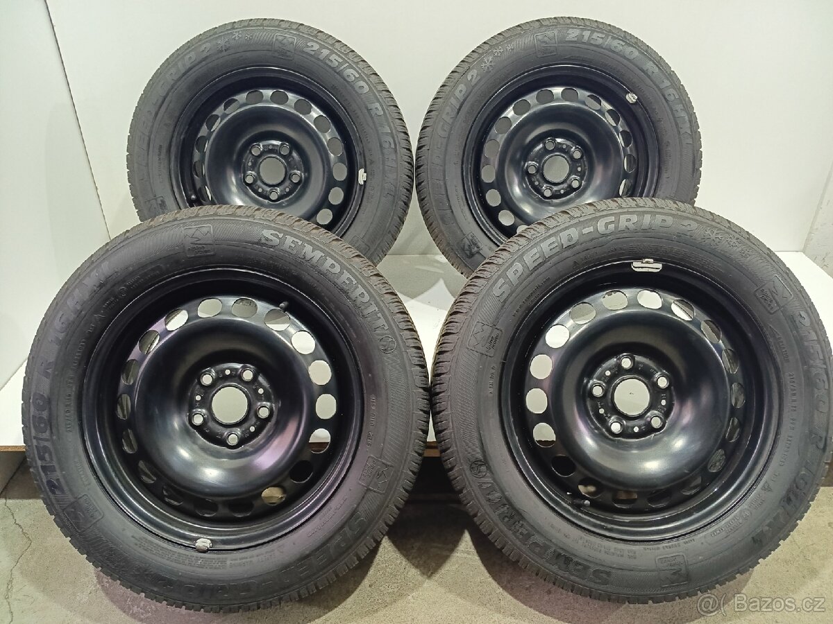 Zimní kola 5x112 R16 ET41  pneu 215/60/16/Semperit