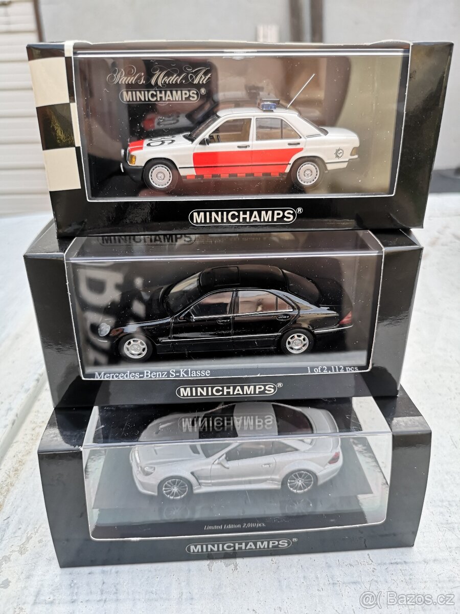 1:43 Minichamps Mercedes 190, SL65 AMG, v220