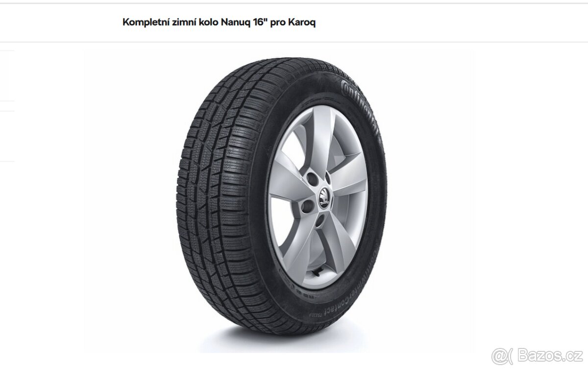 NOVÁ zimní sada ŠKODA KAROQ 5x112 R16 HANKOOK 215/60/16 99H