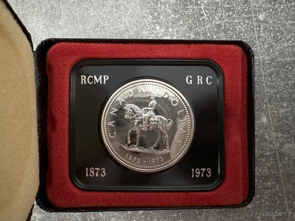 Stříbrný Dollar 1973 - Kanadská Jízdní Policie  TOP STAV