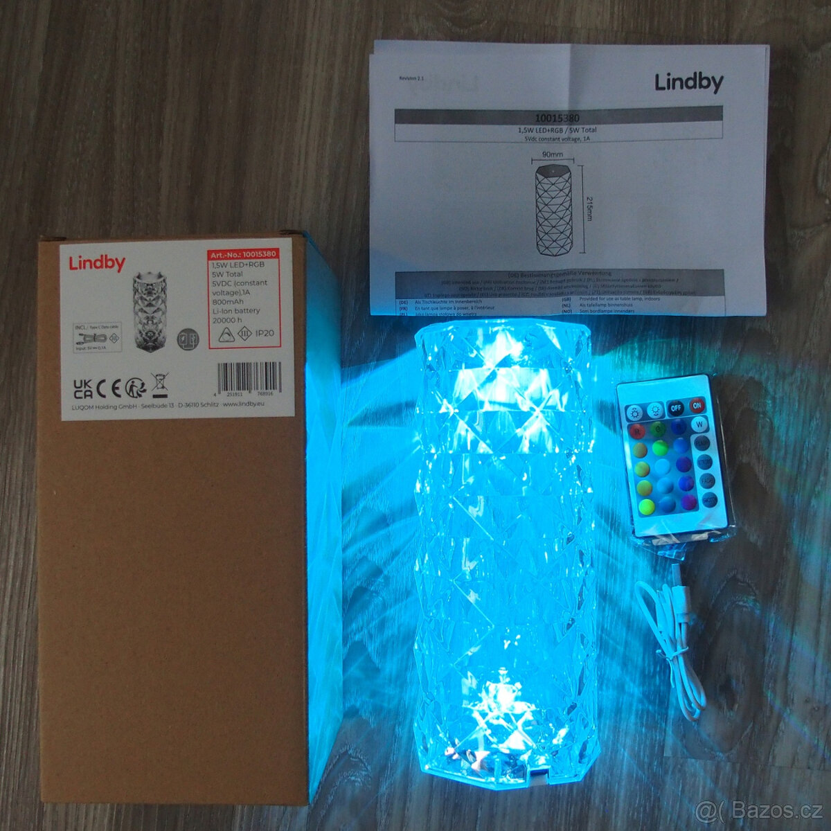 Lindby LED dobíjecí stolní lampa Louane 21 cm NOVÁ