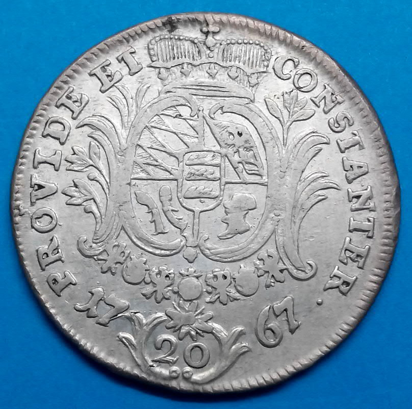 20 Krejcarů Württemberg 1767 Karel II.