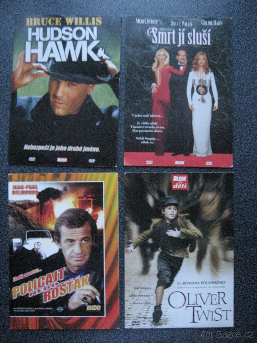 4x filmové dvd - Belmondo, Bruce Willis, Kingsley