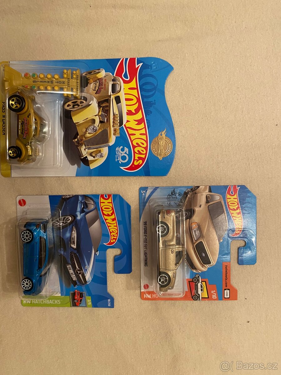 Hot wheels - special gold edice, ford, mercedes