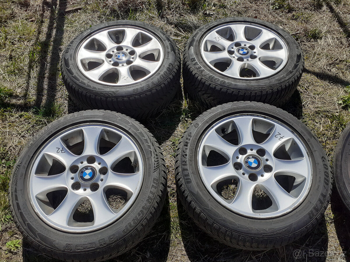 alu disky BMW 5x120 r16, zimní pneu 195/55/16 7mm