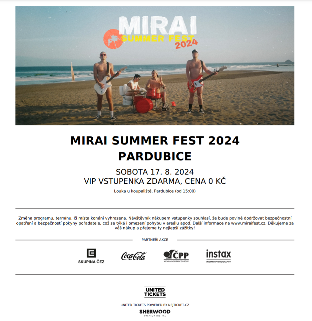 VIP MIRAI SUMMER FEST PARDUBICE 6.9.2025