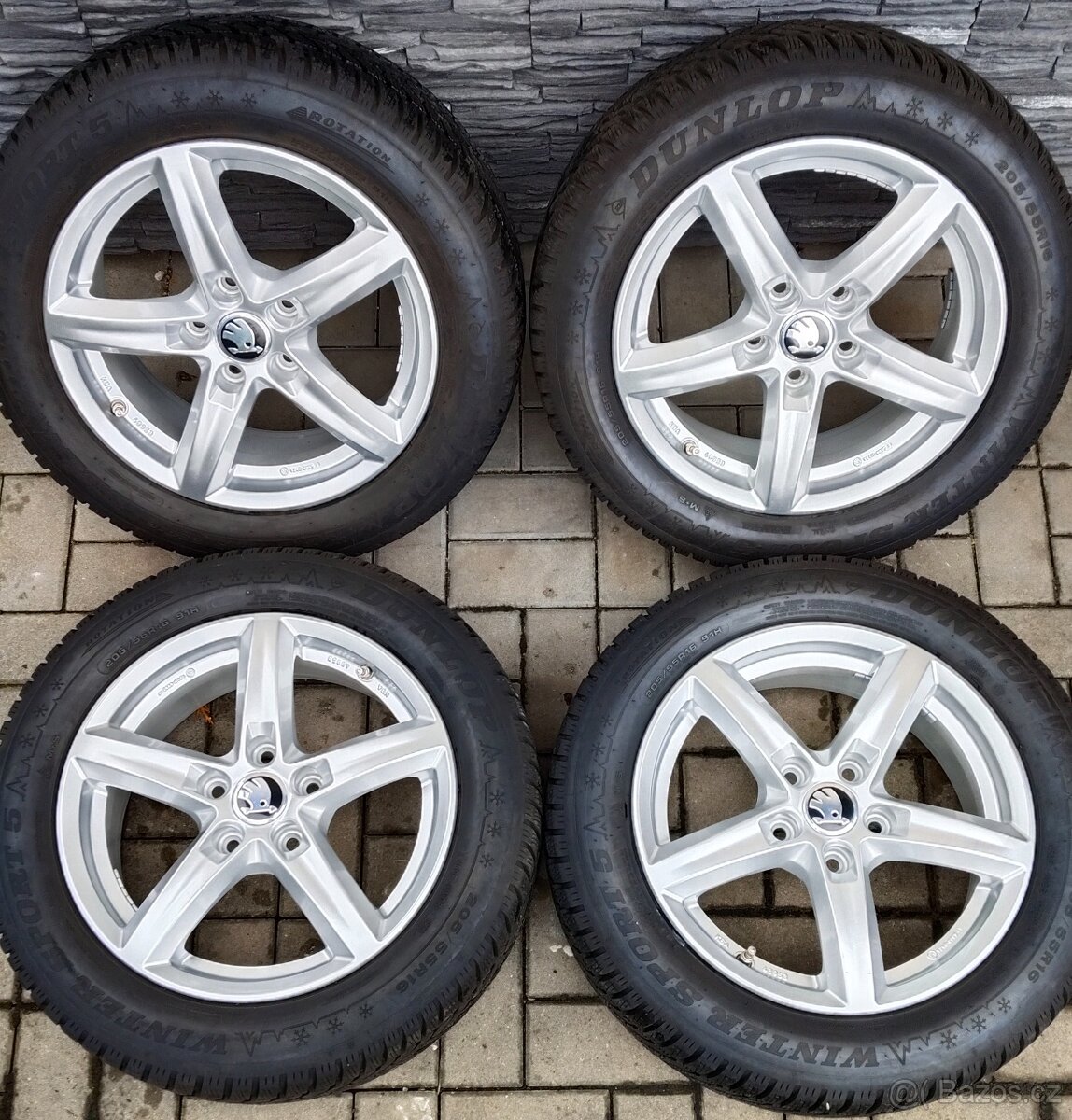 TOP ALU SADA ŠKODA OCTAVIA 5x112 + ZIMNÍ PNEU 205/55 R16