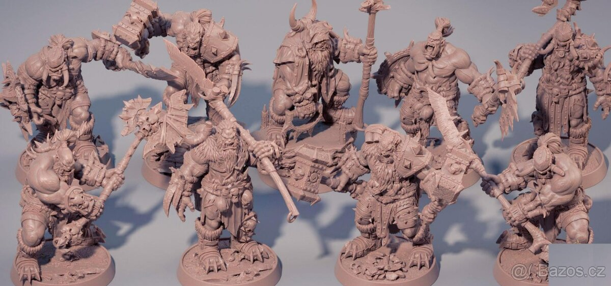 3d tisk Giant Orks 9x miniaturek 32 mm War Gaming WarHammer