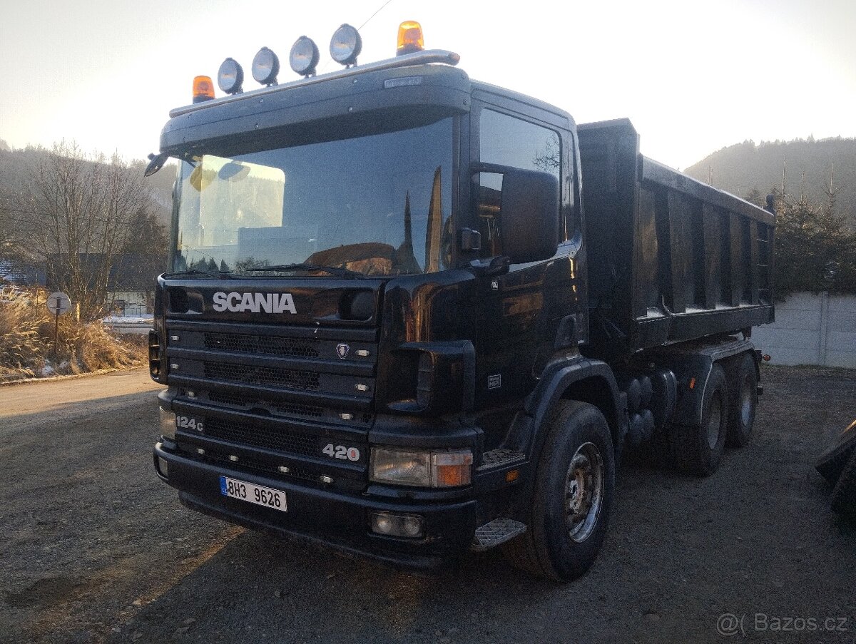 Scania 124c 420hpi 6x4 sklápěč