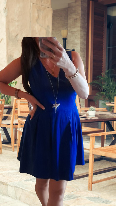 Camaieu modré letní bavlněné šaty