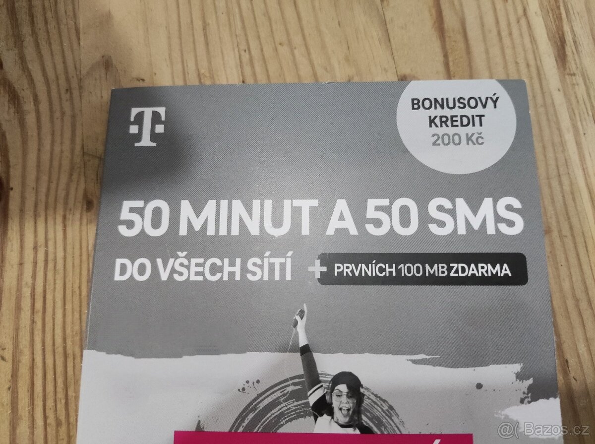 SIM karta T-Mobile s kreditem 200 Kč a 0,1 GB dat