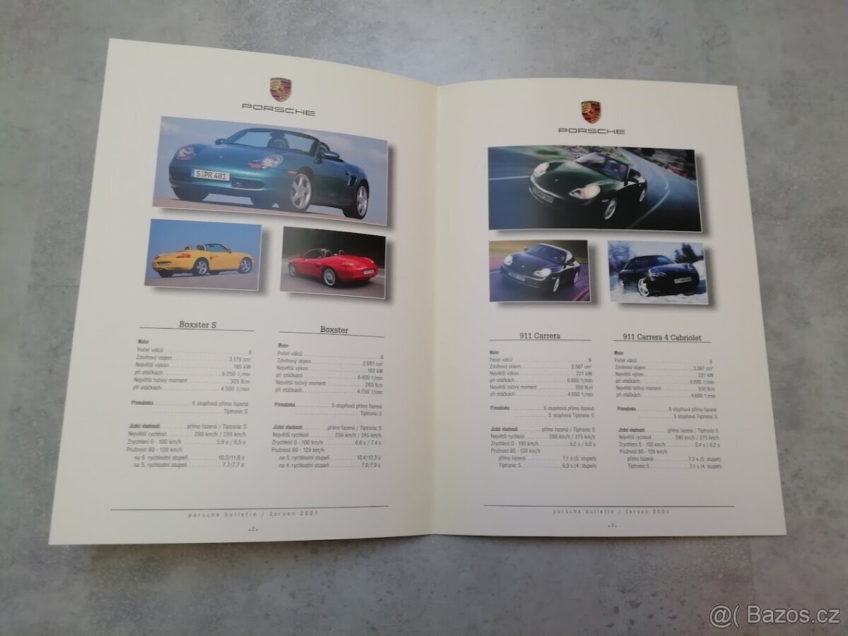 Porsche Bulletin 2001, ceník - CZ - doprava v ceně