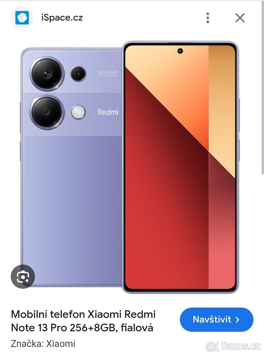 Úplně nový Xiaomi Redmi Note 13 Pro - 8/256 GB