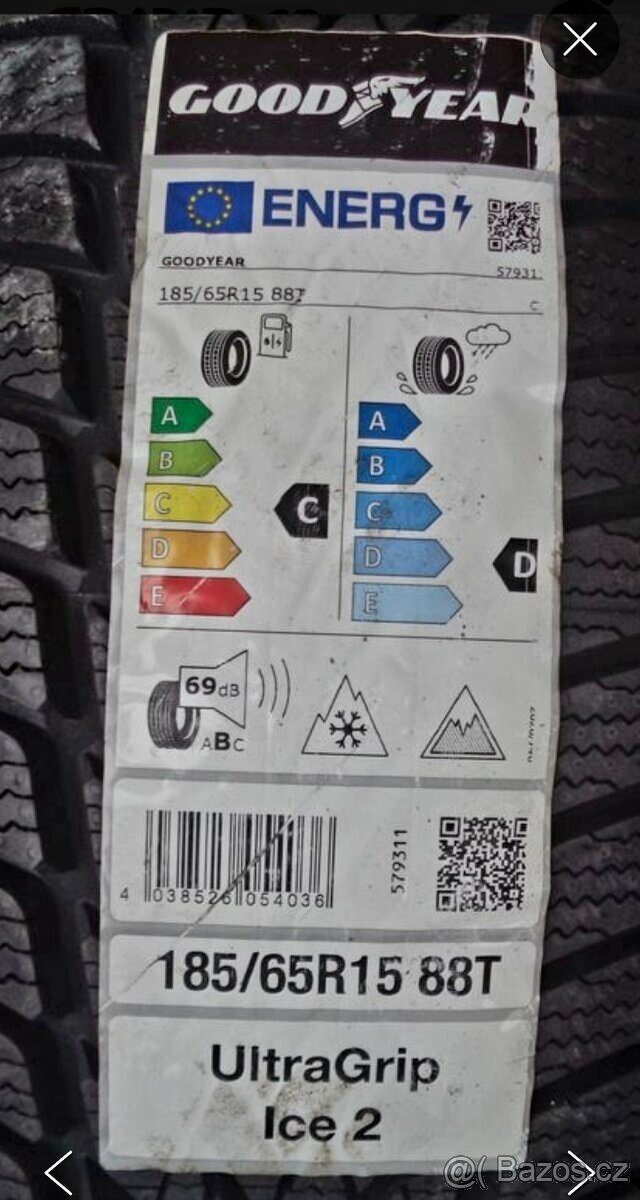 Nové zimní pneumatiky Good Year 185/65 R15