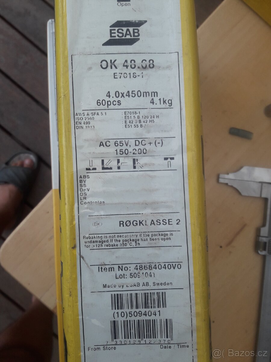 Prodám svařovací elektrody Esab 4 a 5 mm orig. balení