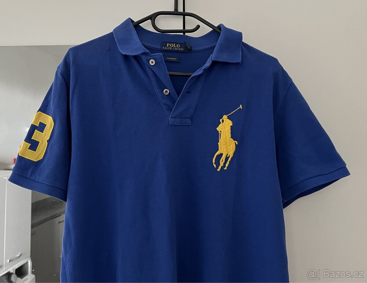 Pánské modré triko polo Ralph Lauren Chief Keef big pony M